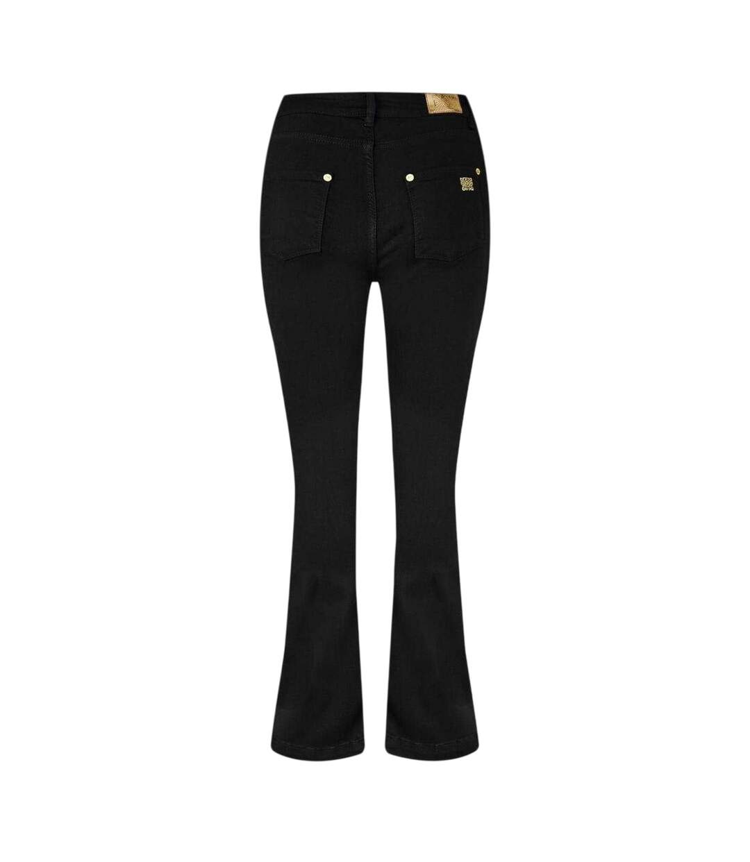 Womens/ladies Denim Flared Jeans Black Biba-3