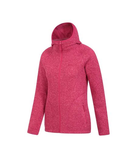 Womens/ladies nevis full zip hoodie bright pink Mountain Warehouse