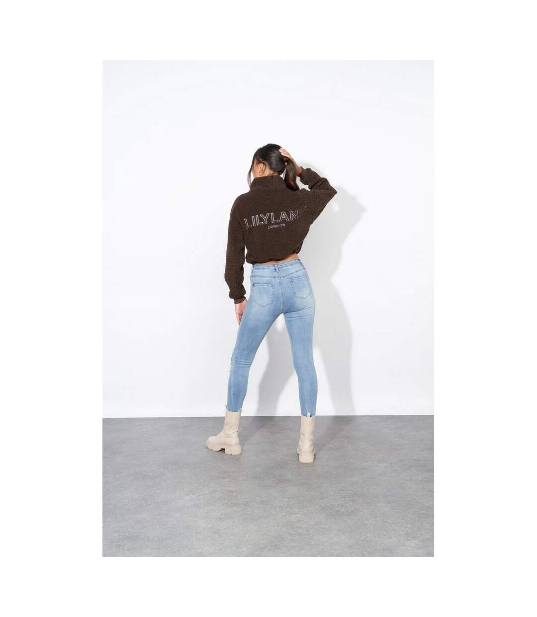 Lily Lane Womens/Ladies Kimora Borg Funnel Neck Hoodie (Brown) - UTBG669-2