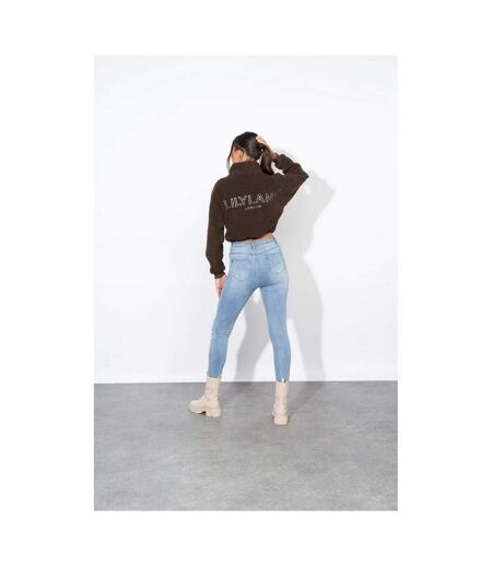 Lily Lane Womens/Ladies Kimora Borg Funnel Neck Hoodie (Brown) - UTBG669
