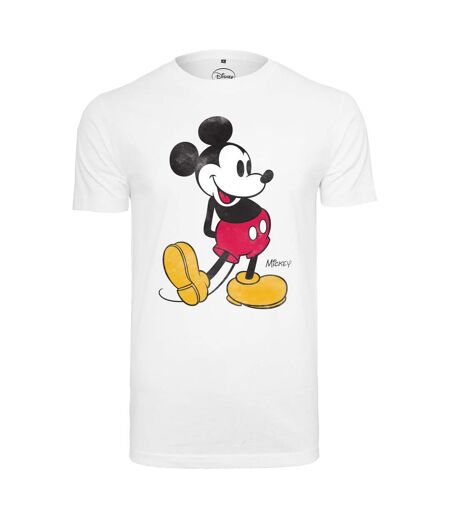Mens Mickey Mouse Disney T-shirt Blanc MerchCode