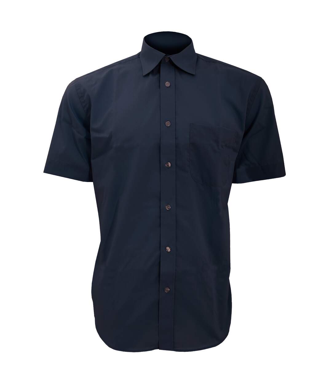 Mens short sleeve business shirt dark navy Kustom Kit