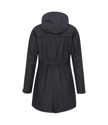Womens/ladies Cloudburst Textured Waterproof Jacket Black Mountain Warehouse