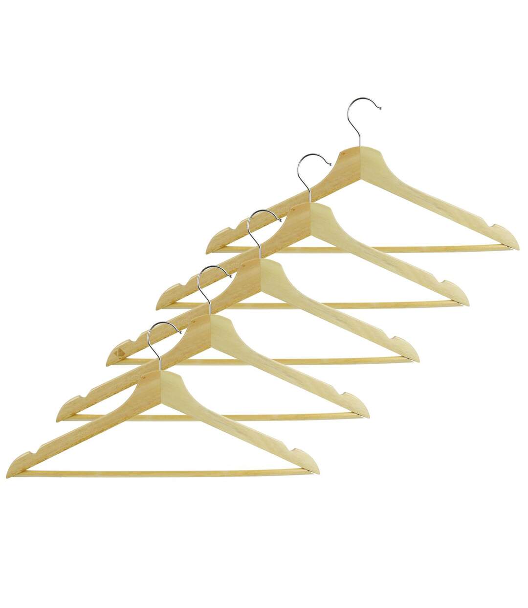 Lot de 5 cintres en bois-1