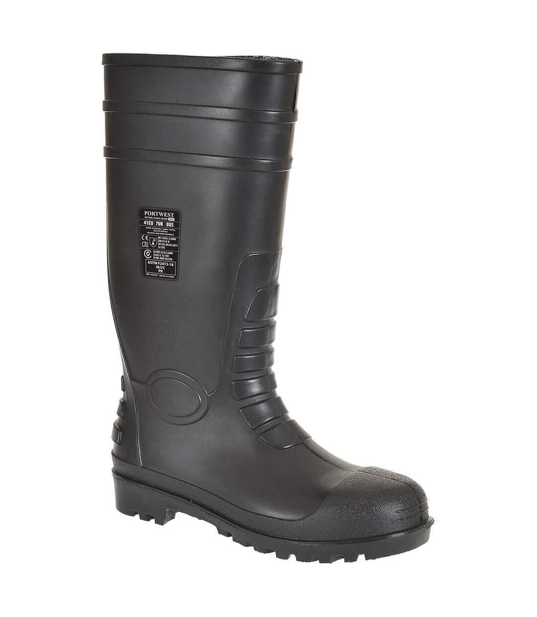 Mens total safety wellington boots black Portwest-1