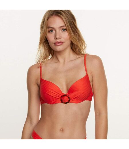 Haut de maillot de bain coques push up rouge Rivage