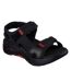 Mens Arch Fit Flat Sandals Black Red Skechers-4