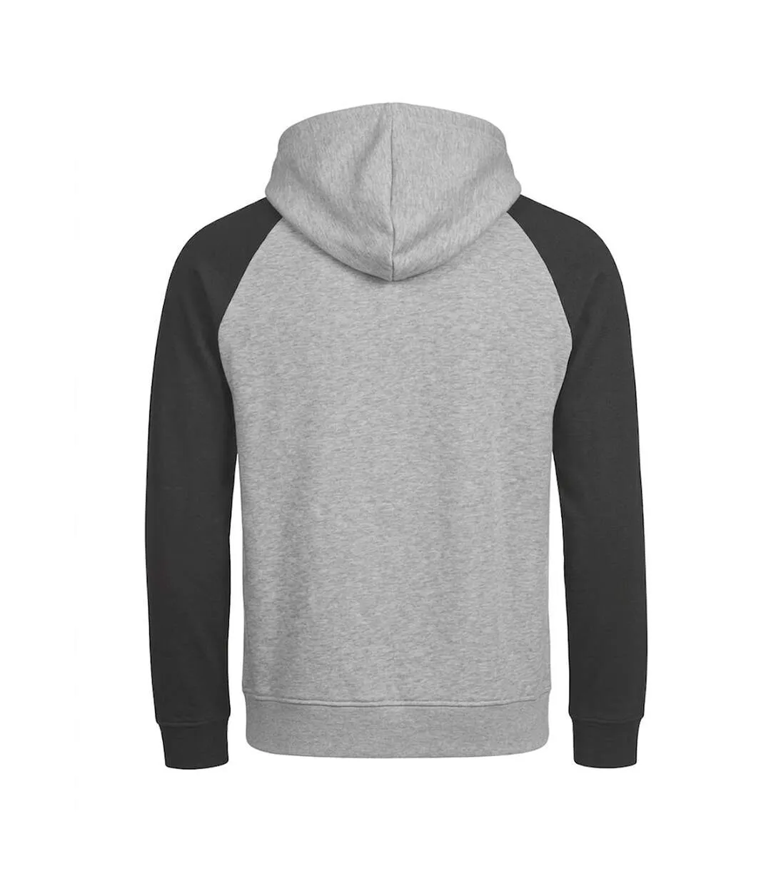 Mens Unlabeled Two Tone Hoodie Heather Grey Black Tee Jays-2