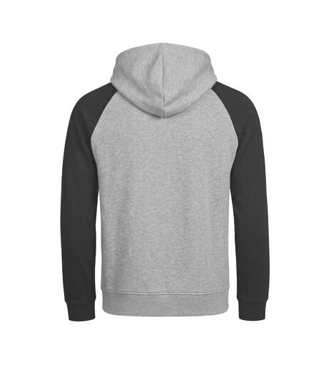 Mens Unlabeled Two Tone Hoodie Heather Grey Black Tee Jays