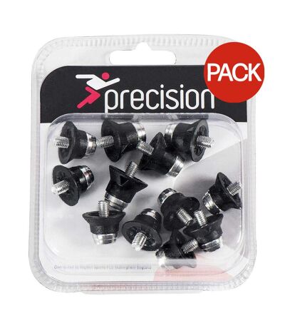 Precision Super Pro Football Boot Studs Set (Black/Silver) - UTRD716