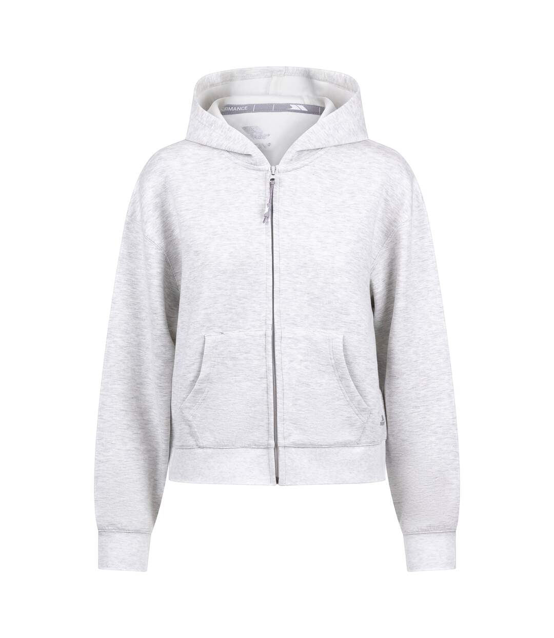 Womens/ladies Sileas Active Full Zip Hoodie Grey Marl Trespass-1