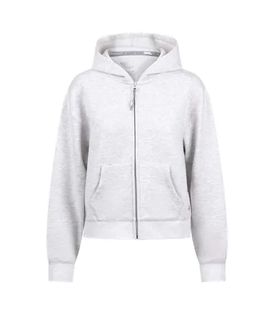 Womens/ladies Sileas Active Full Zip Hoodie Grey Marl Trespass