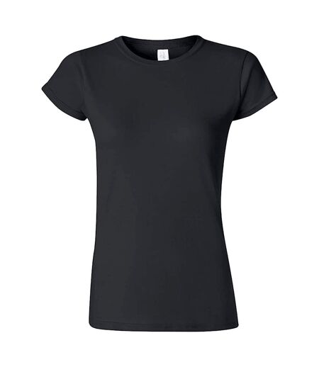 Womens/ladies softstyle midweight t-shirt pitch black Gildan