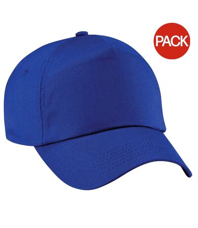 Beechfield Unisex Plain Original 5 Panel Baseball Cap (Pack of 2) (Royal) - UTRW6698