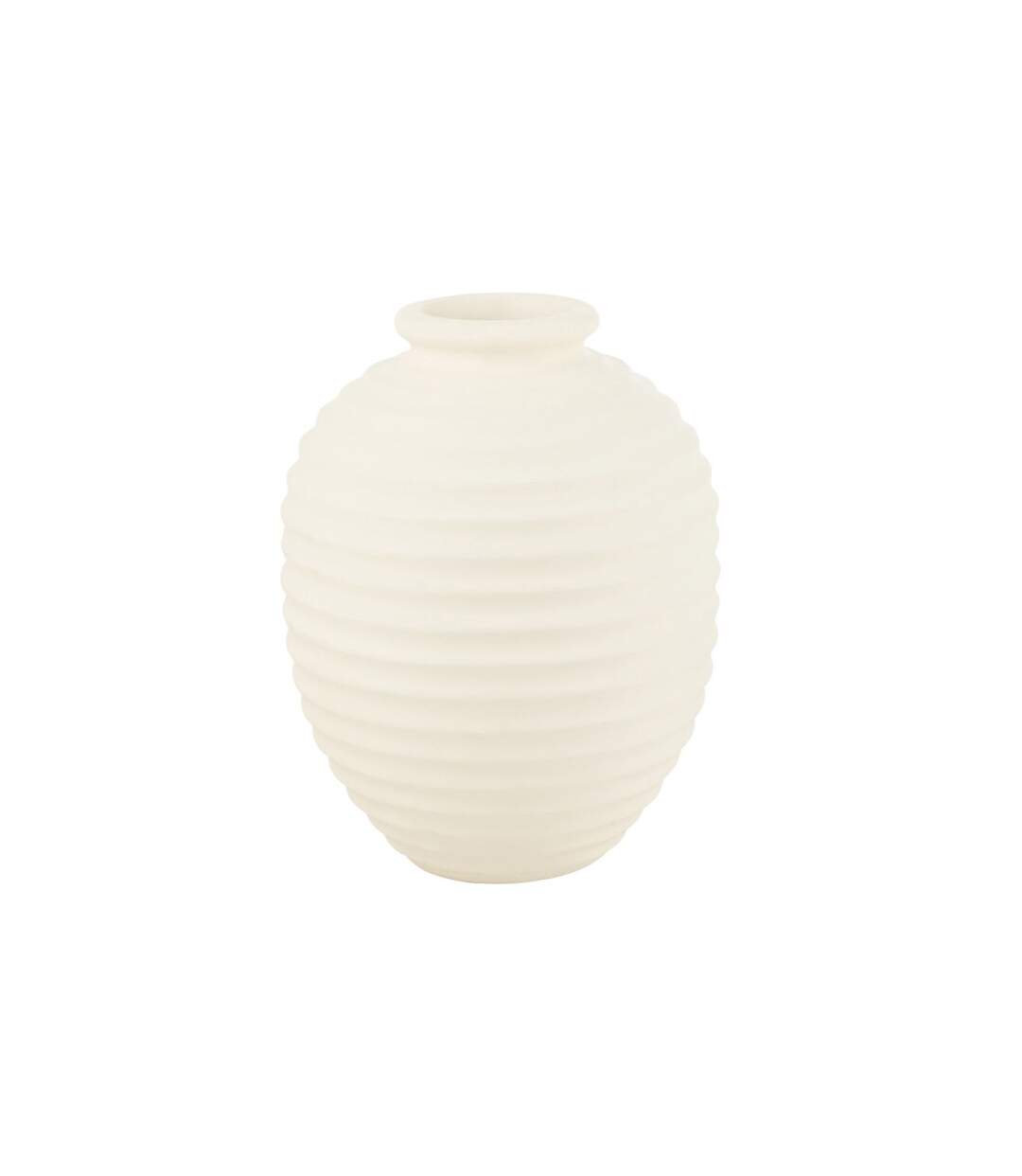Cache-Pot Oval en Terre Cuite Theron 66cm Blanc-1