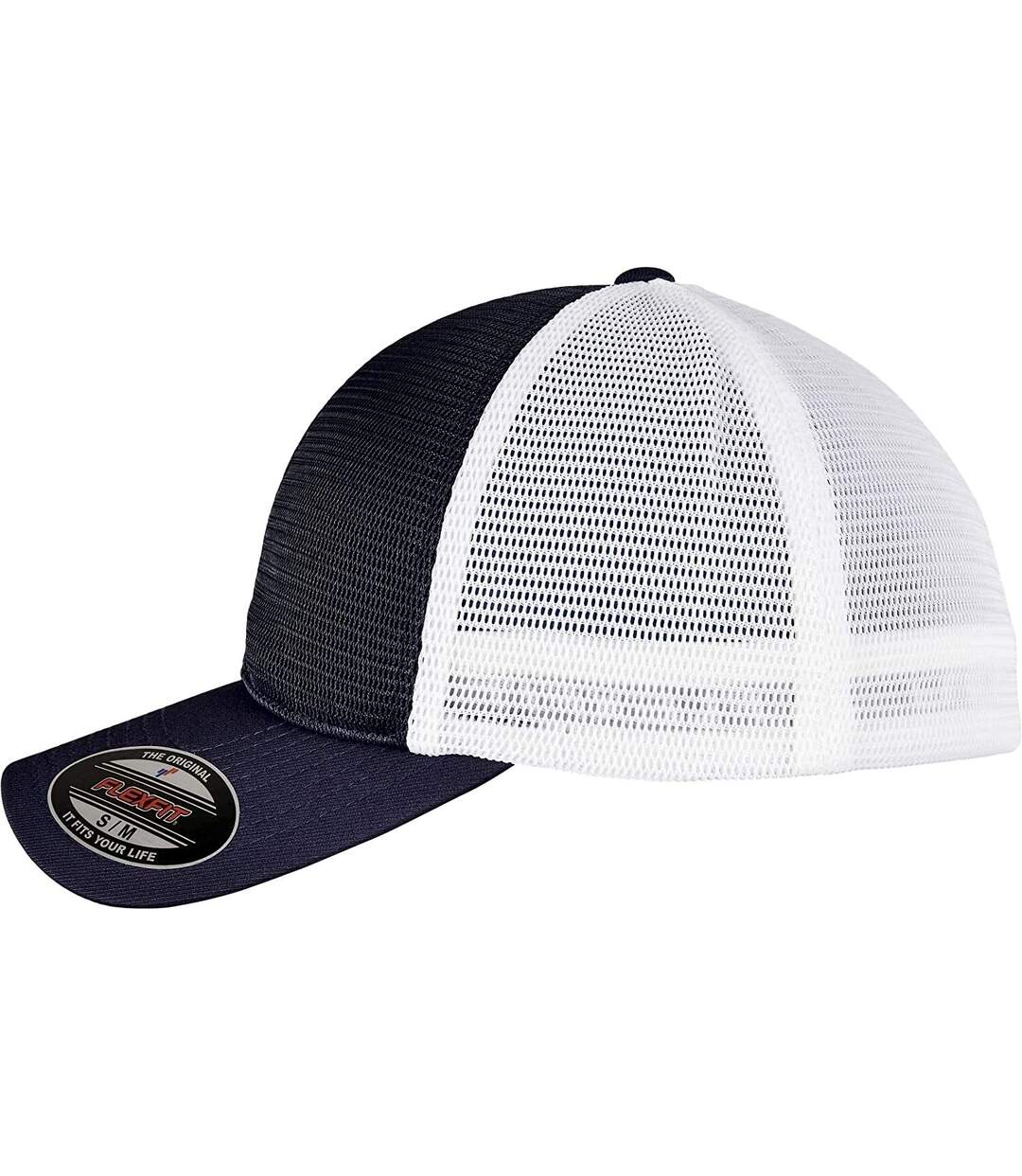 Casquette omnimesh adulte bleu marine / blanc Flexfit