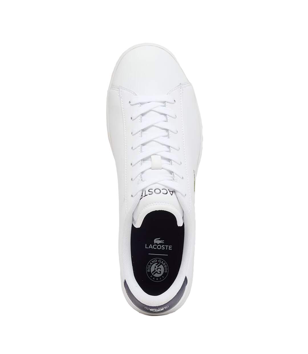 Mens Carnaby Leather Flat Trainers White Navy Lacoste-3