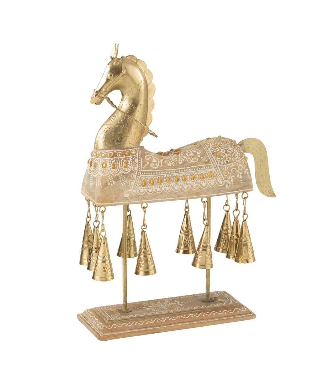 Cheval Avec Cloches Perle du Sahara 35cm Naturel-1