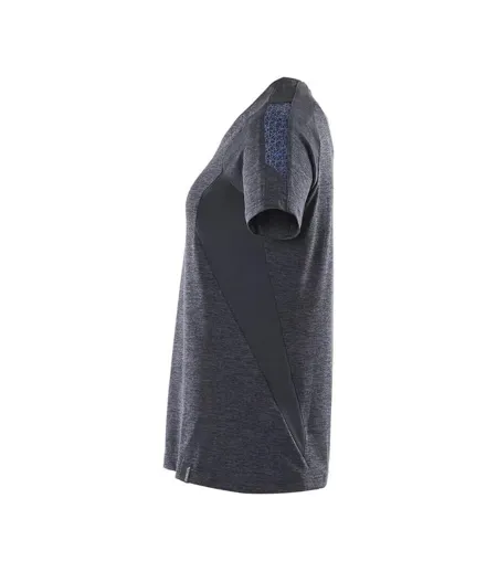 Womens/ladies Accelerate Coolmax V Neck T-shirt Dark Navy Mascot