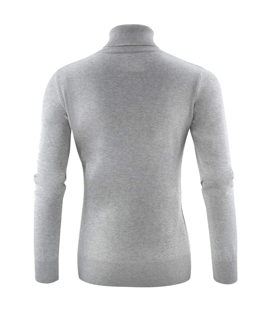 Womens/ladies Ashland Turtle Neck Pullover Grey Melange Harvest-2