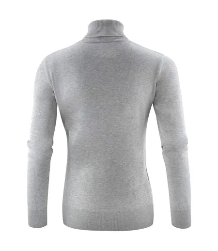 Womens/ladies Ashland Turtle Neck Pullover Grey Melange Harvest