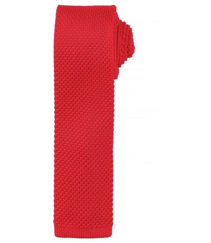 Cravate fine tricotée - PR789 - rouge