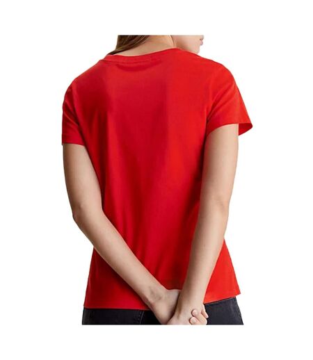 T-shirt Rouge Femme Calvin Klein Jeans Satin Ck - S