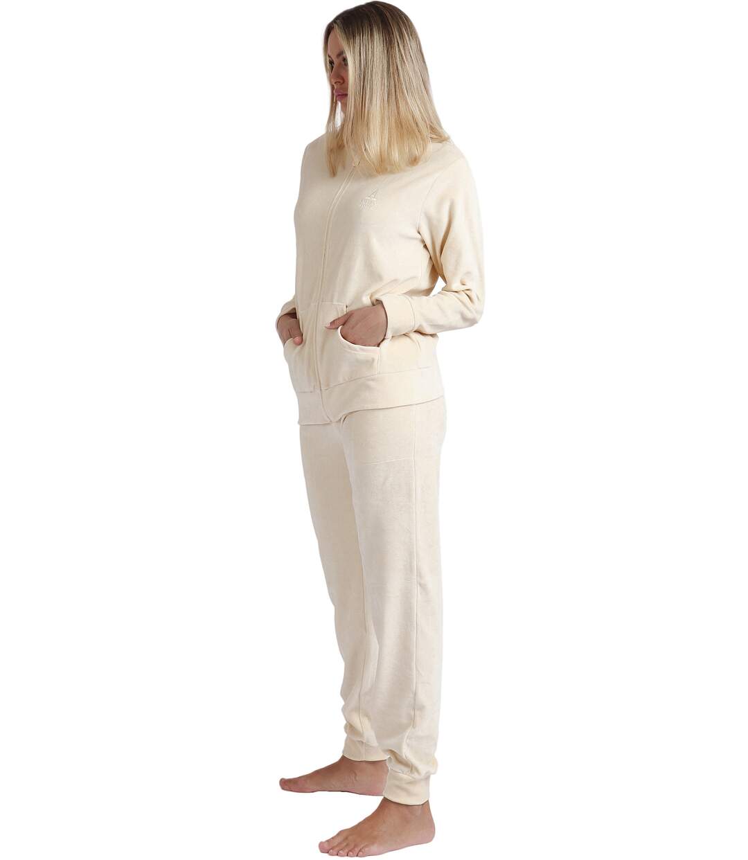 Pyjama tenue d'intérieur pantalon veste zippée Soft Home Admas-2