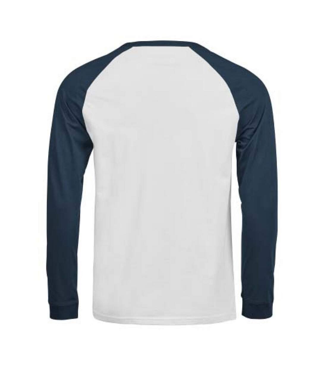 T-shirt Manches Longues Motif/style Balle De Baseball Unlabeled Homme Blanc Bleu Foncé Tee Jays-2