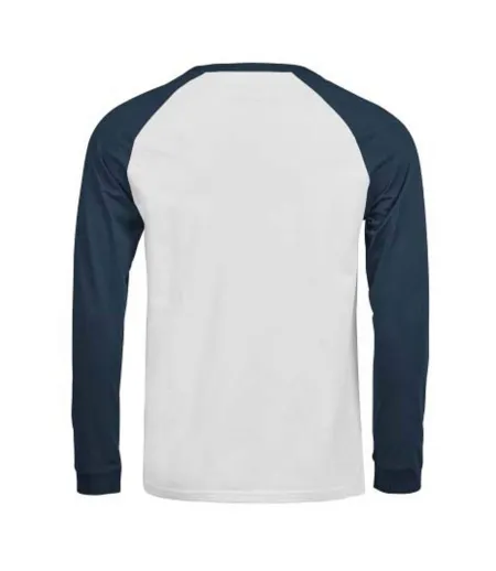 T-shirt Manches Longues Motif/style Balle De Baseball Unlabeled Homme Blanc Bleu Foncé Tee Jays