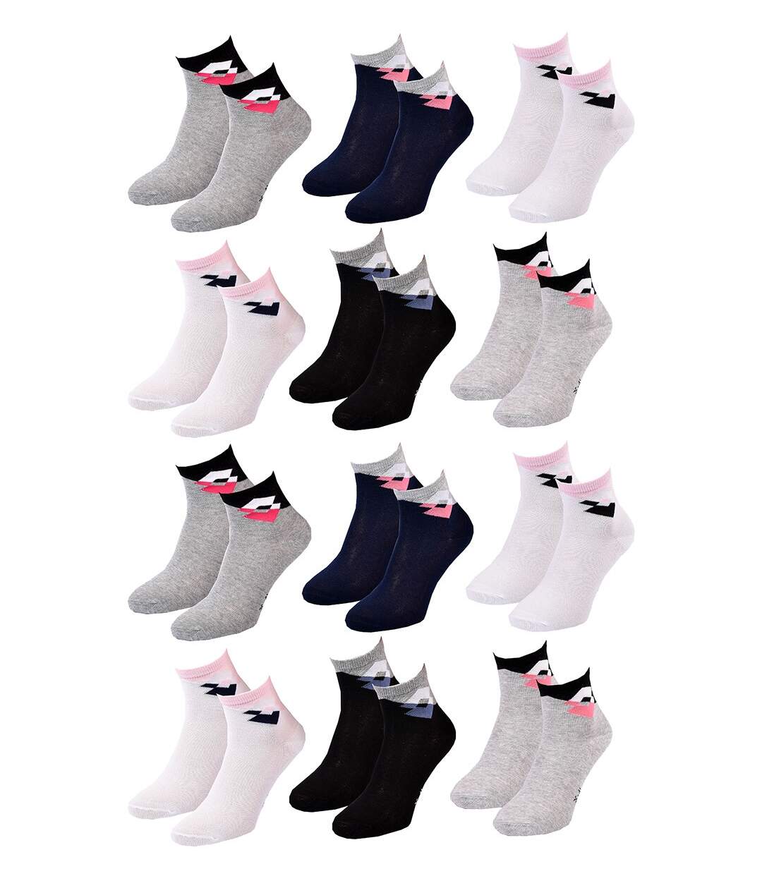 Chaussettes Femme LOTTO Pack de 12 paires QUARTER 2314-2