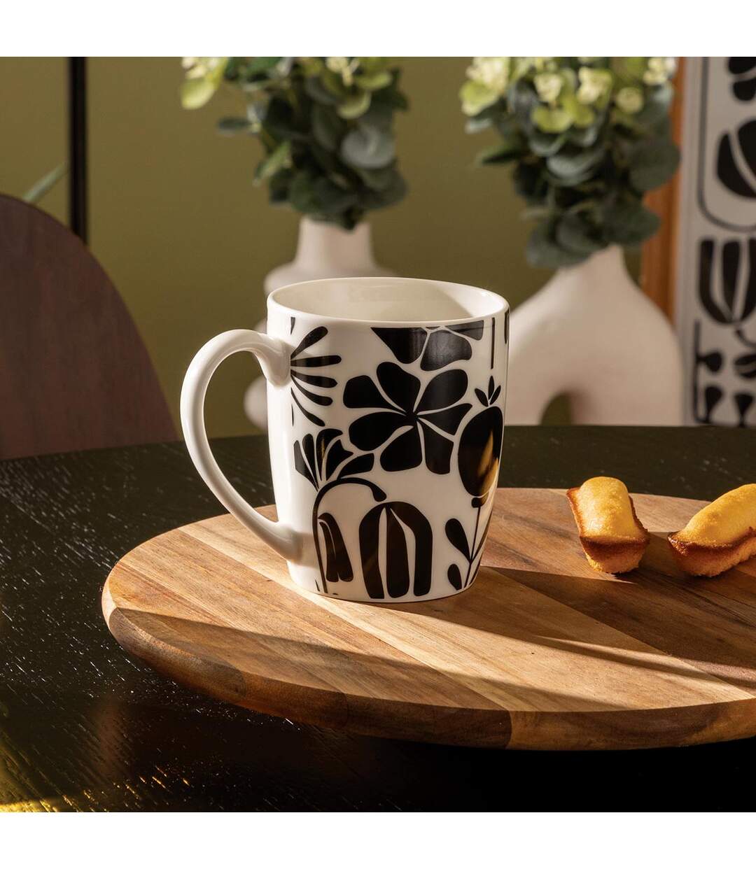 Lot de 6 Mugs Twisted Lime 37cl Noir & Blanc-3