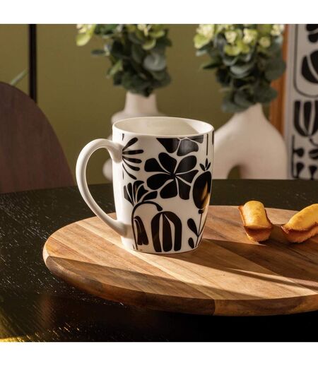 Lot de 6 Mugs Twisted Lime 37cl Noir & Blanc