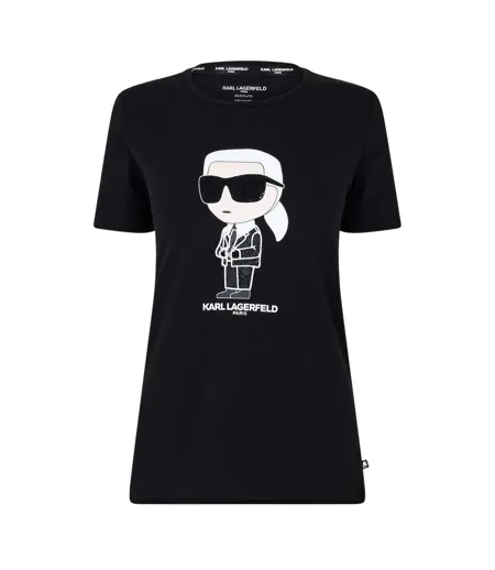 T-shirt Motif/style Graphique Paris Femme Noir Karl Lagerfeld