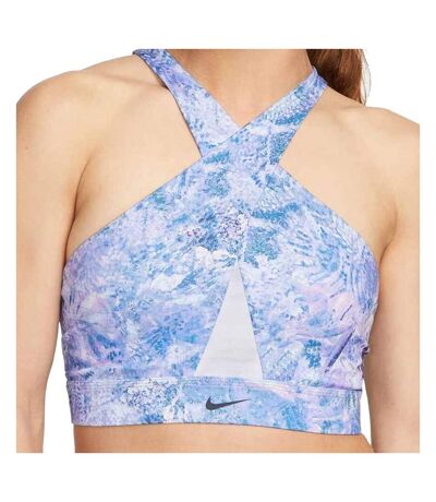 Brassière Bleu/Blanc Femme Nike Aop - L