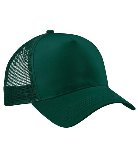 Beechfield Mens Half Mesh Trucker Cap/Headwear (Pack of 2) (Bottle Green/Bottle Green)