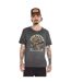 T-shirt homme regular col V en slub avec print devant Wolf Vondutch-1