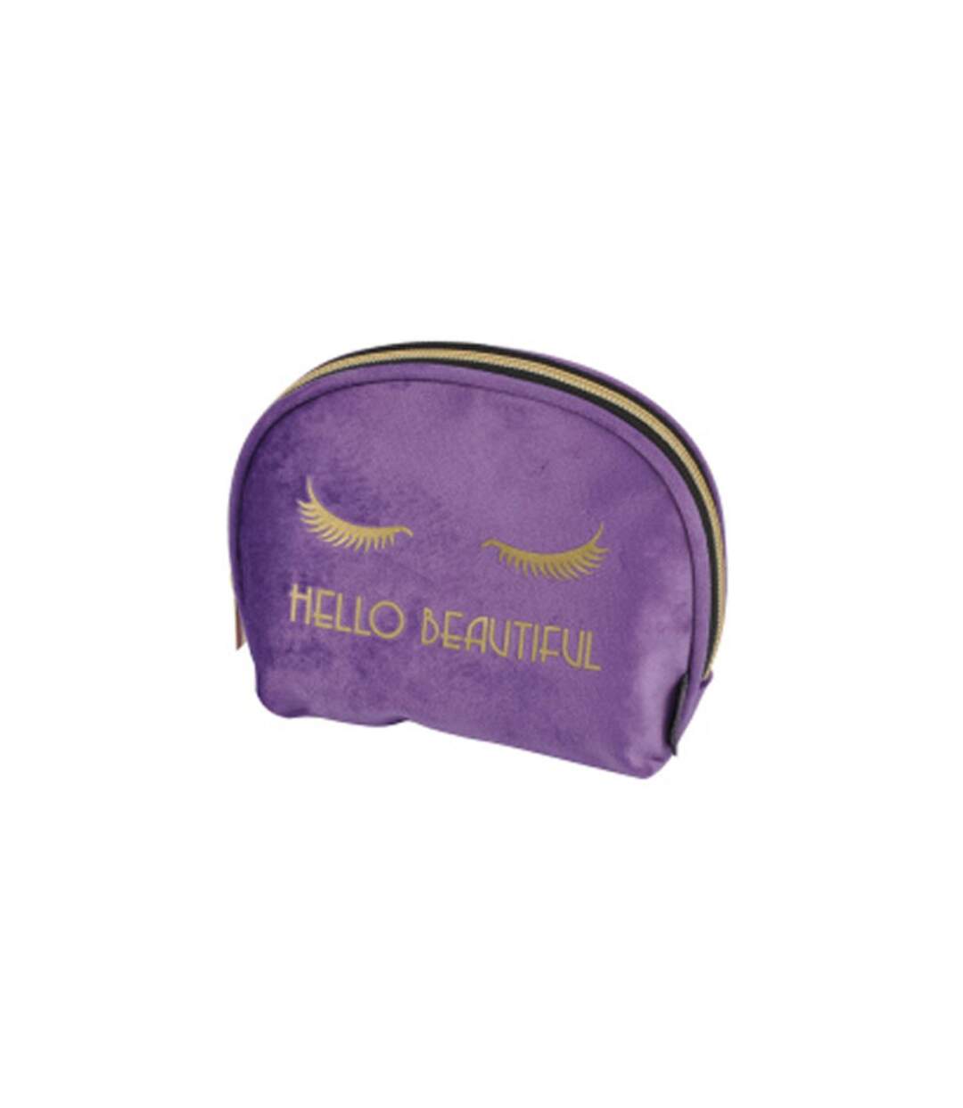 Pochette Cosmétique Velours Hello 15cm Violet