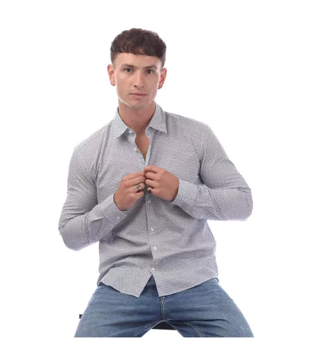 Chemise Manches Longues Homme Bleu Foncé Hugo