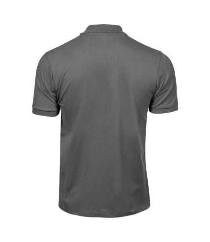 Mens luxury stretch pique polo shirt powder grey Tee Jays