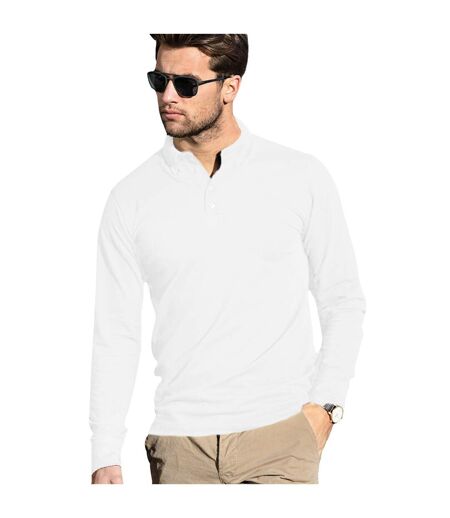 Carlington polo à manches longues homme blanc Nimbus