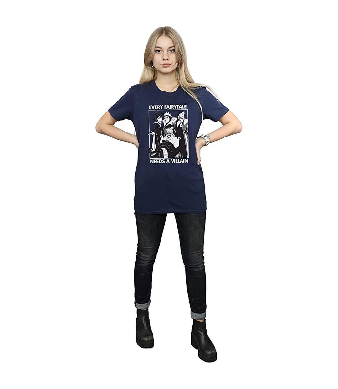 Disney - T-shirt EVERY FAIRY TALE NEEDS A VILLAIN - Femme (Bleu marine) - UTBI1669-3