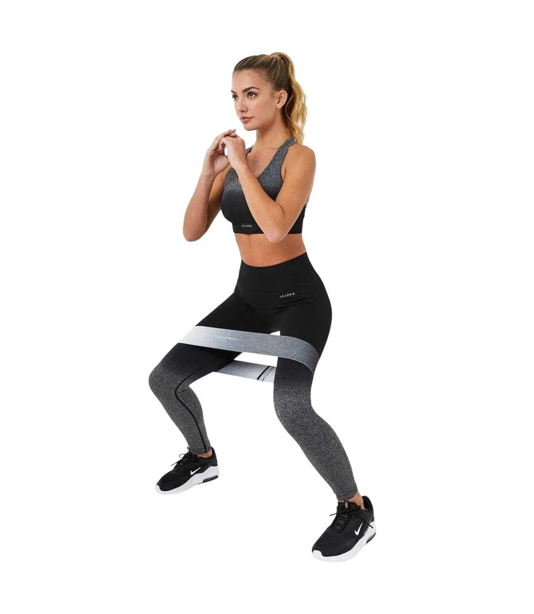 Brassière De Sport Motif/style Ombré Femme Noir Gris USA Pro-4