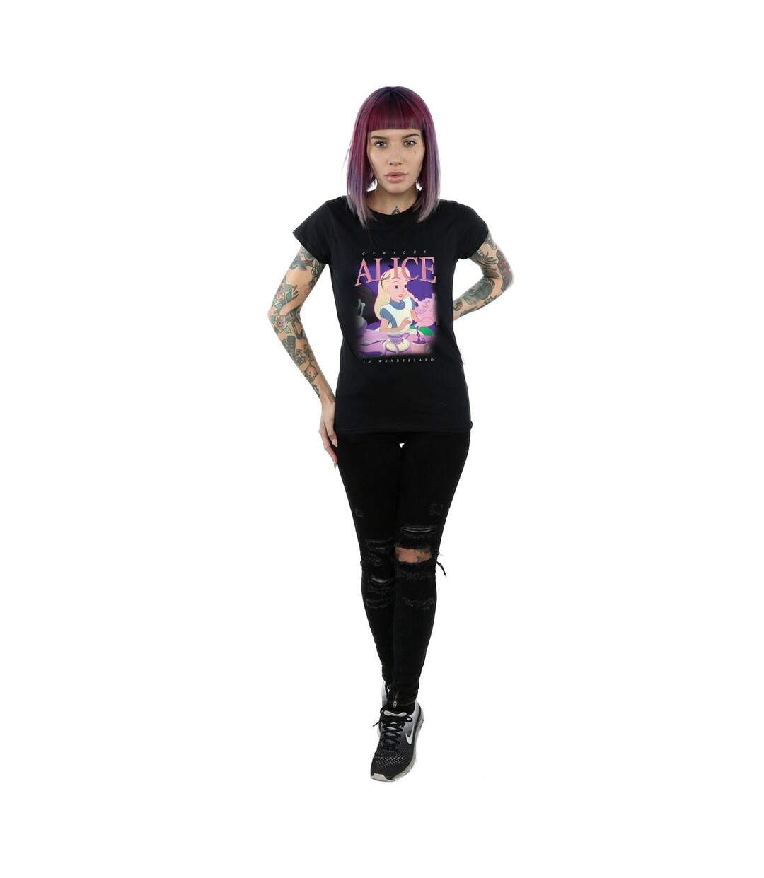 Disney T-shirt en coton monté Alice in Wonderland Femme/Femme (Noir) - UTBI6817-4