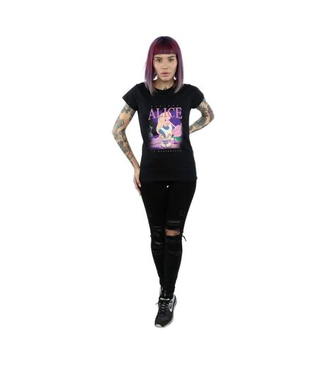Disney T-shirt en coton monté Alice in Wonderland Femme/Femme (Noir) - UTBI6817