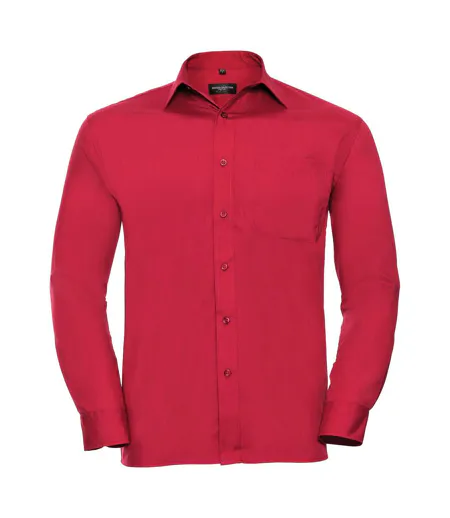 Collection Chemise À Manches Longues Pour Hommes Rouge Russell