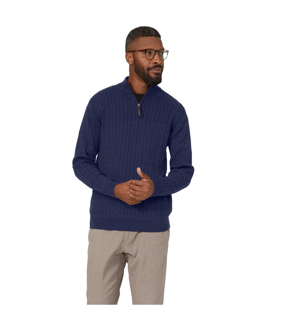 Pull homme bleu marine Maine-1