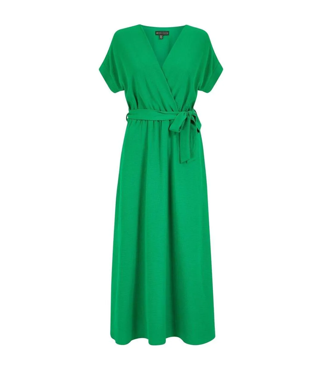 Robe Portefeuille Manches Style Kimono Femme Vert Vif Yumi-2