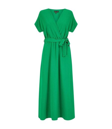 Robe Portefeuille Manches Style Kimono Femme Vert Vif Yumi