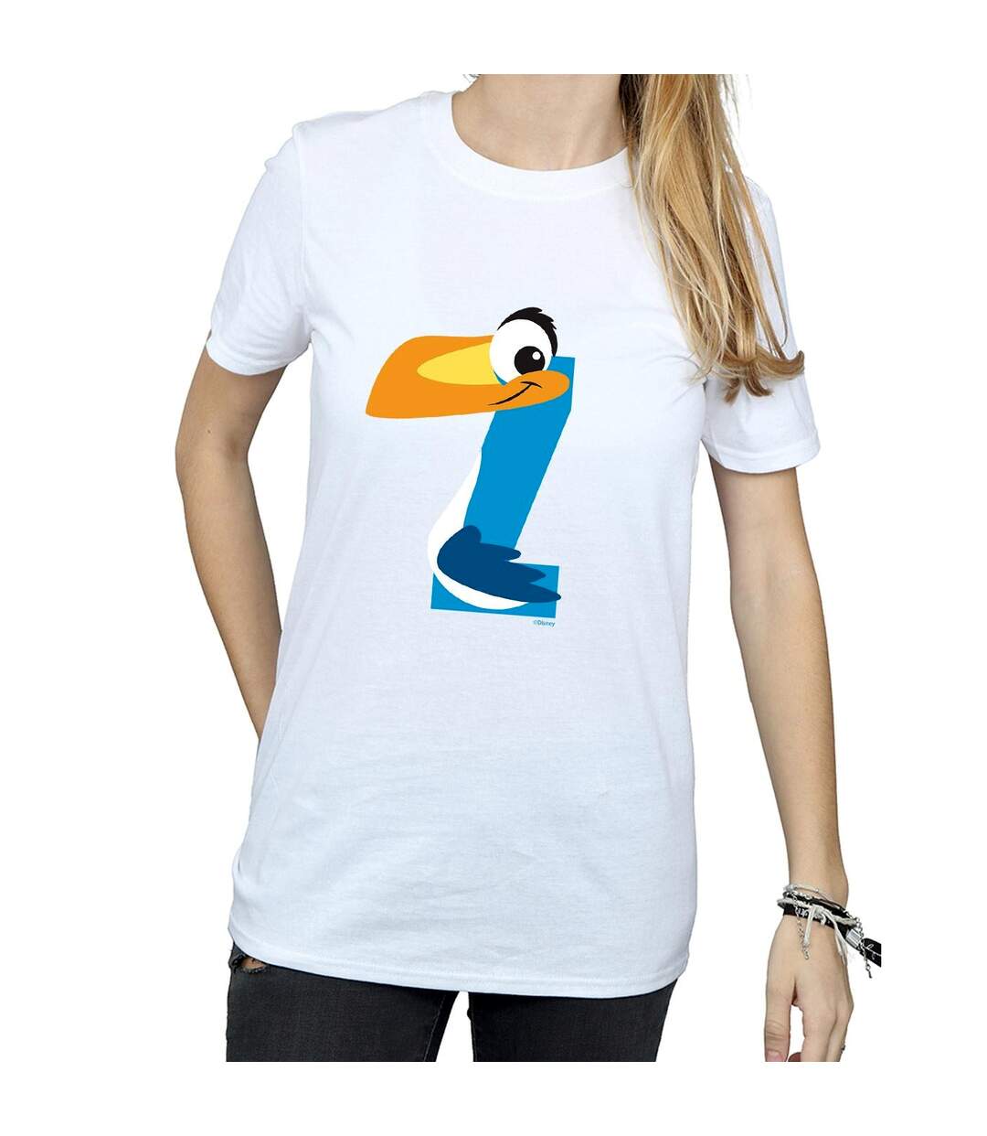 Disney Femme/Les femmes Alphabet Z Is For Zazu Cotton Boyfriend T-Shirt (Blanc) - UTBI29029-3